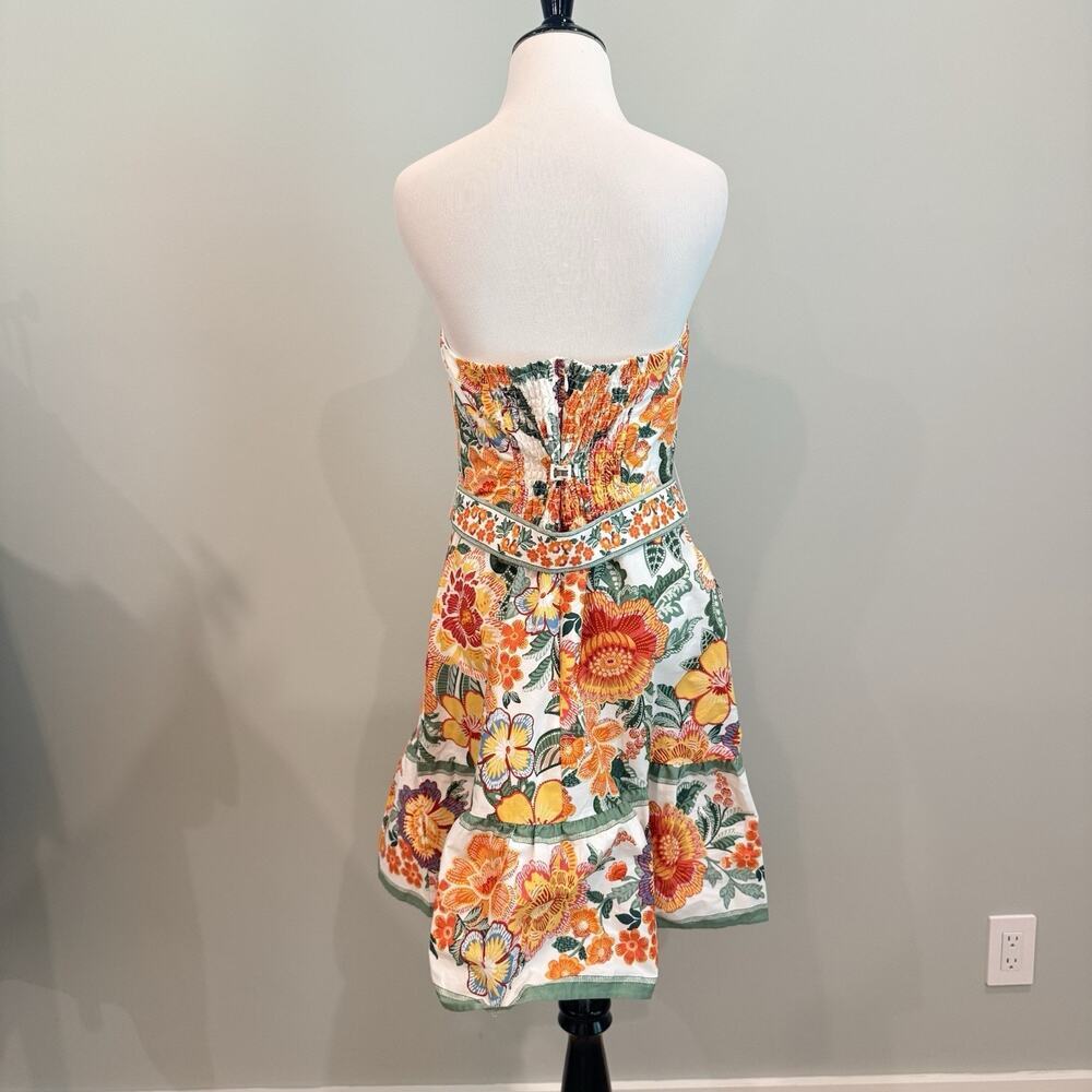 Joie Strapless Dress Women’s Size M 10 Colorful Floral Cruise Vacation Boho - Picture 7 of 15